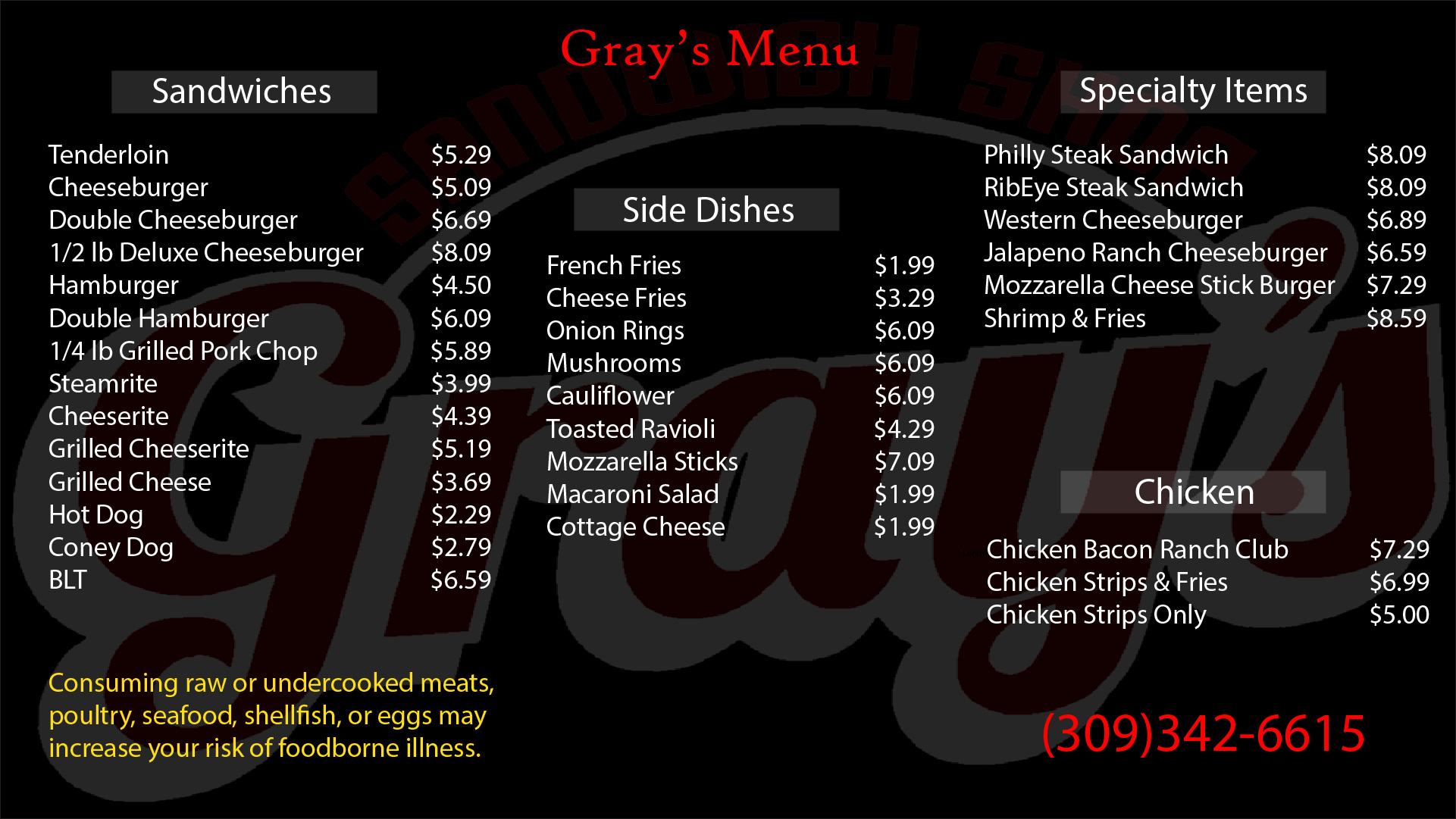 Lunch Menu